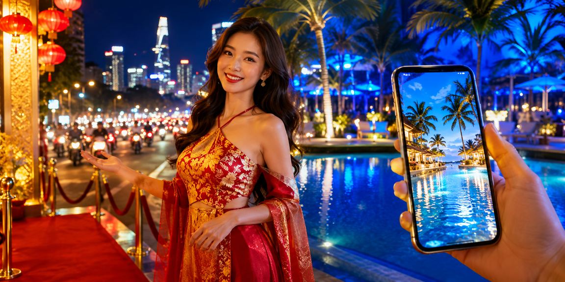 Người dùng tại TP.HCM kiểm tra thanh toán VND trên điện thoại trong lễ hội