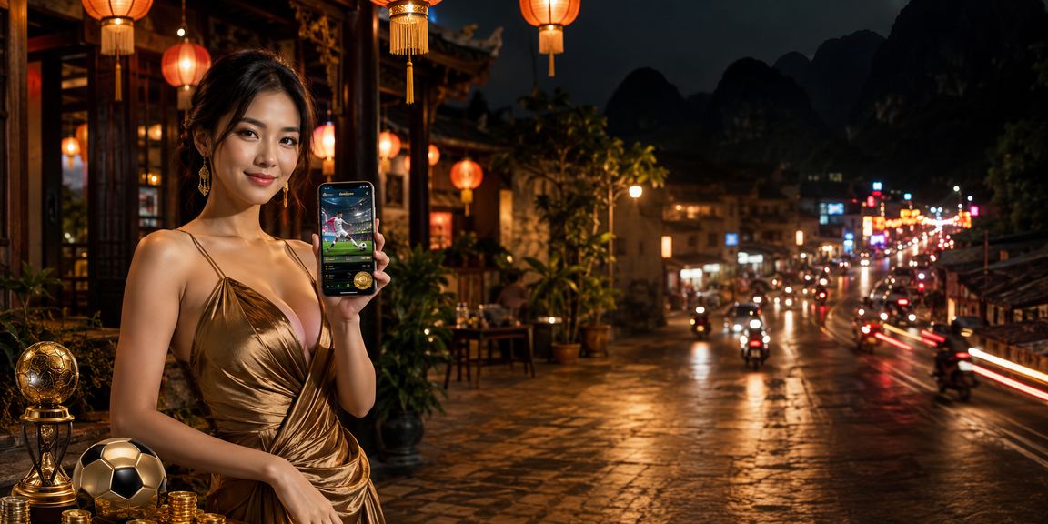 Người dùng xem câu hỏi về bóng đá và thanh toán tại chợ đêm Ninh Bình
